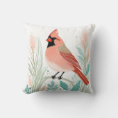 Custom Boho Northern Kardinal Pillow Pastell Green Kissen (Vorderseite)
