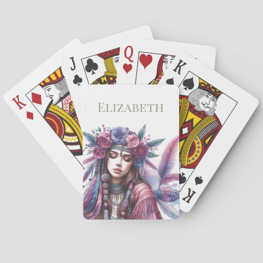 Custom Boho Personalisiert Spielkarten (Rückseite)