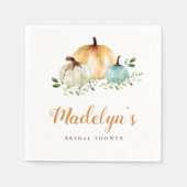 Custom Boho Pumpkin Fall Wasserfarbe Brautparty Serviette (Vorderseite)