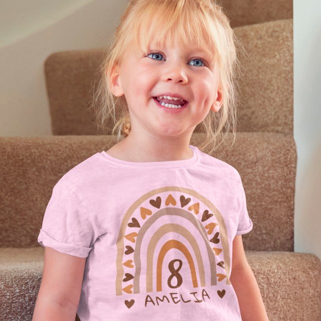 Custom Boho Rainbow Name for Birthday T-Shirt (Von Creator hochgeladen)