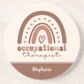 Custom Boho Rainbow OT Berufs-Therapeut Getränkeuntersetzer (Vorne)