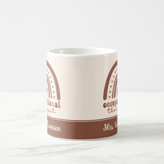 Custom Boho Rainbow OT Berufs-Therapeut Kaffeetasse (Mittel)
