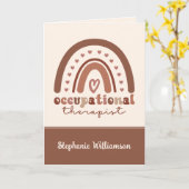 Custom Boho Rainbow OT Berufs-Therapeut Karte (Gelbe Blume)