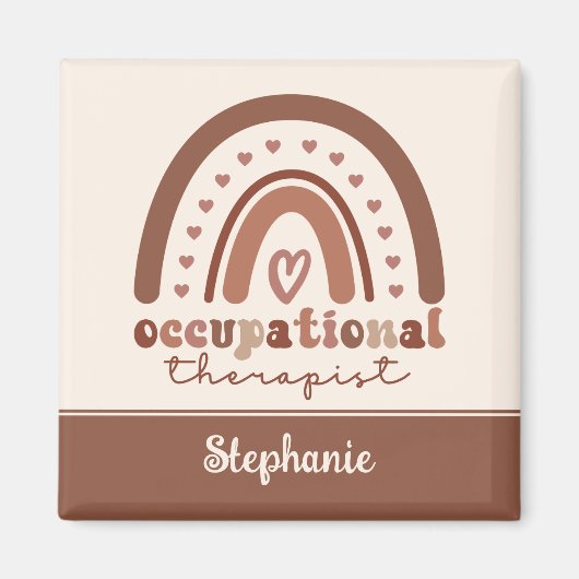 Custom Boho Rainbow OT Berufs-Therapeut Magnet (Vorne)