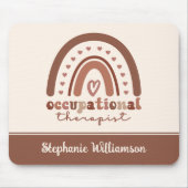 Custom Boho Rainbow OT Berufs-Therapeut Mousepad (Vorne)