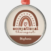 Custom Boho Rainbow OT Berufs-Therapeut Ornament Aus Metall (Vorne)