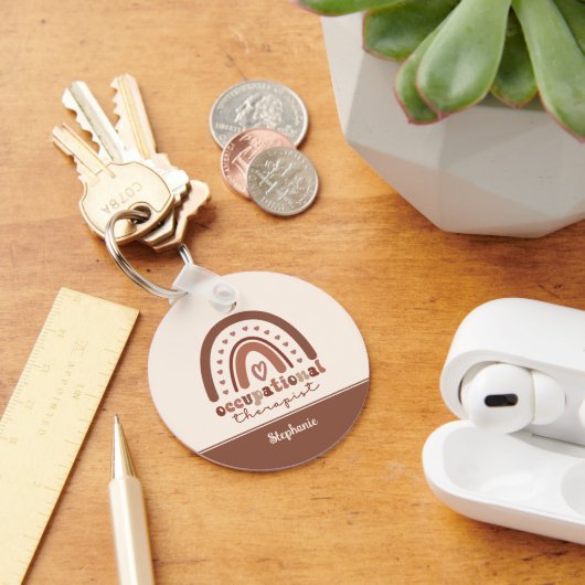 Custom Boho Rainbow OT Berufs-Therapeut Schlüsselanhänger (Schreibtisch)