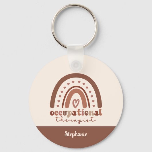 Custom Boho Rainbow OT Berufs-Therapeut Schlüsselanhänger (Rückseite)