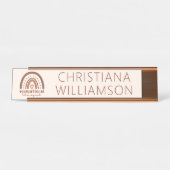 Custom Boho Rainbow OT Berufs-Therapeut Schreibtischnamensplakette (Vorderseite )