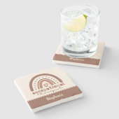 Custom Boho Rainbow OT Berufs-Therapeut Steinuntersetzer (Seitenansicht)