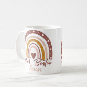Custom Boho Rainbow Work Bestie Personalisiert Kaffeetasse (Vorderseite Links)