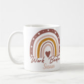Custom Boho Rainbow Work Bestie Personalisiert Kaffeetasse (Links)