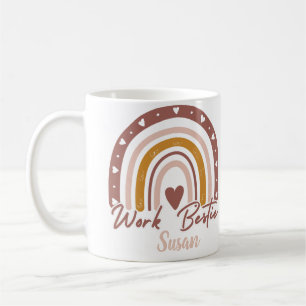 Custom Boho Rainbow Work Bestie Personalisiert Kaffeetasse