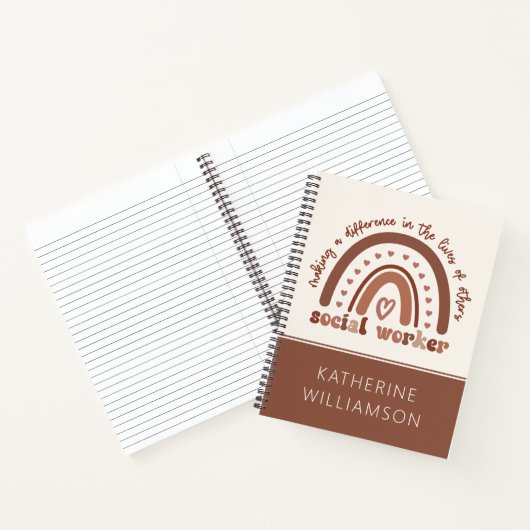Custom Boho Social Worker Appreciation Abschluss Notizblock (Innenseite)