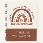 Custom Boho Social Worker Appreciation Abschluss Notizblock (Vorderseite)