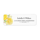 Custom Boho Summer Lemon Wedding Address Label (Vorne)