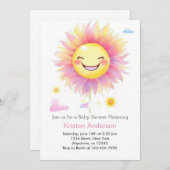 Custom Boho Sun Girl Baby Dusche Einladung (Vorne/Hinten)