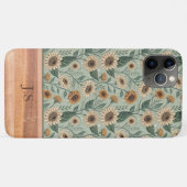 Custom Boho Sunflowers Wood Effect Case-Mate iPhone Hülle (Rückseite (Horizontal))