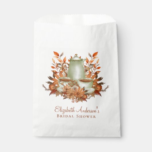 Custom Boho Terracotta Blumenstrauß Teezeremonie P Geschenktütchen (Vorderseite)