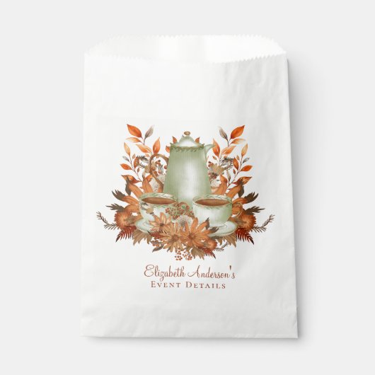 Custom Boho Terracotta Floral Tee Gastgeschenk Geschenktütchen (Vorderseite)