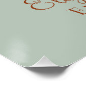 Custom Boho Terracotta Floral Tee Gastgeschenk Poster (Ecke)