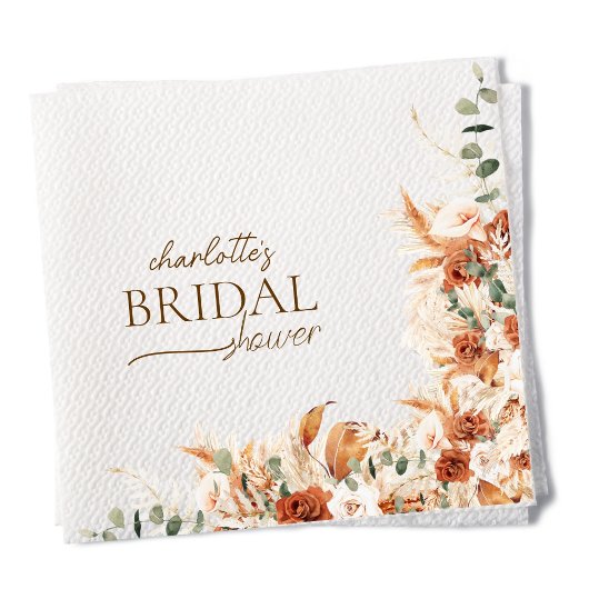 Custom Boho Terracotta und Tequila Brautparty Serviette