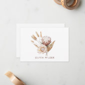 Custom Boho Watercolor Terracotta Wildblume Mitteilungskarte (Vorderseite/Rückseite Beispiel)