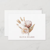 Custom Boho Watercolor Terracotta Wildblume Mitteilungskarte (Vorne/Hinten)