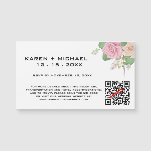 Custom Boho Wedding Magnete - rustikale Details (Vorderseite)