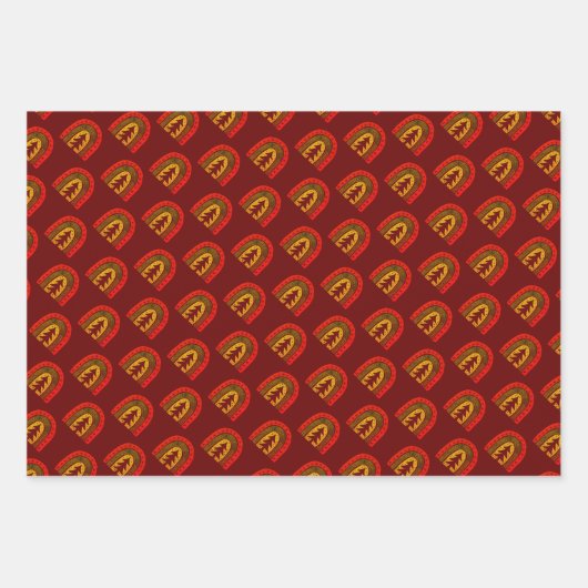 Custom Boho Weihnachtsbaum Packpapier Blatt (Vorderseite 3)