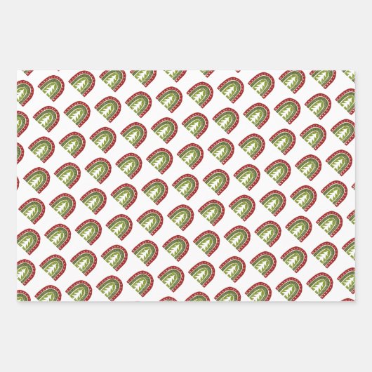 Custom Boho Weihnachtsbaum Packpapier Blatt (Vorderseite)