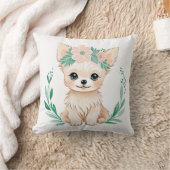 Custom Boho Welppy Chihuahua Pillow Pastel Green Kissen (Decke)