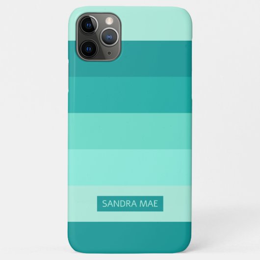 Custom Bold Aqua Türkis Blue Green Art Streifen Case-Mate iPhone Hülle (Rückseite)