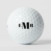 Custom Bold Black Monogram Titleist VI Golf Balls Golfball (Vorderseite)