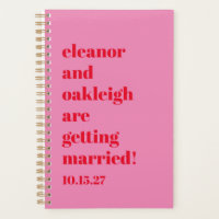 Custom Bold Fun Pink Red Chic Moderne Hochzeit