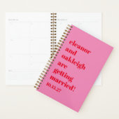 Custom Bold Fun Pink Red Chic Moderne Hochzeit Planer (Anzeige)