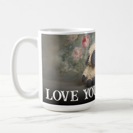 Custom Bold Love You Grandma One Photo Modern Kaffeetasse (Links)