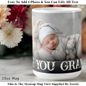 Custom Bold Love You Grandpa One Photo Modern Kaffeetasse