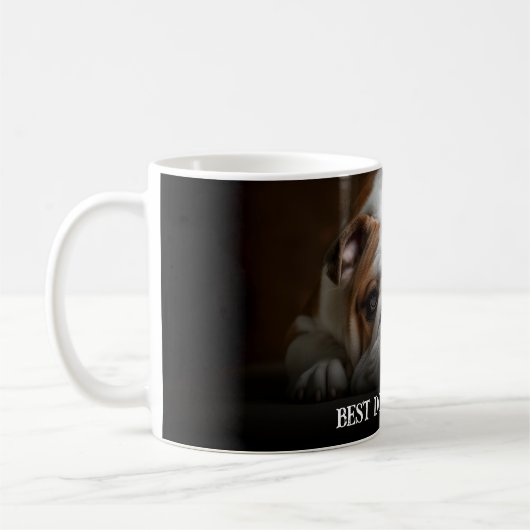 Custom Bold Personalized Dog Dad One Photo Kaffeetasse (Links)