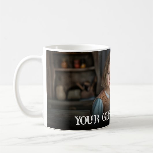 Custom Bold Personalized Family One Photo Kaffeetasse (Links)