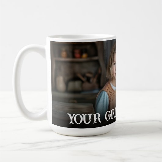 Custom Bold Personalized Family One Photo Kaffeetasse (Links)