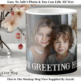 Custom Bold Personalized Family One Photo Kaffeetasse