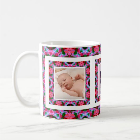 Custom Bold Pink Green Mother's Day Mama Foto Tea Kaffeetasse (Links)