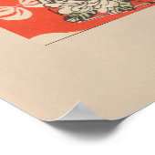 CUSTOM Bold Red Japanese Butterfly Pattern Art  Poster (Ecke)