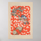 CUSTOM Bold Red Japanese Butterfly Pattern Art  Poster (Vorne)