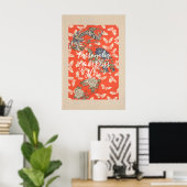 CUSTOM Bold Red Japanese Butterfly Pattern Art  Poster (Heimbüro)