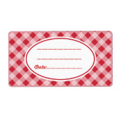 Custom Bold Red Kitchen Labels (Vorne)