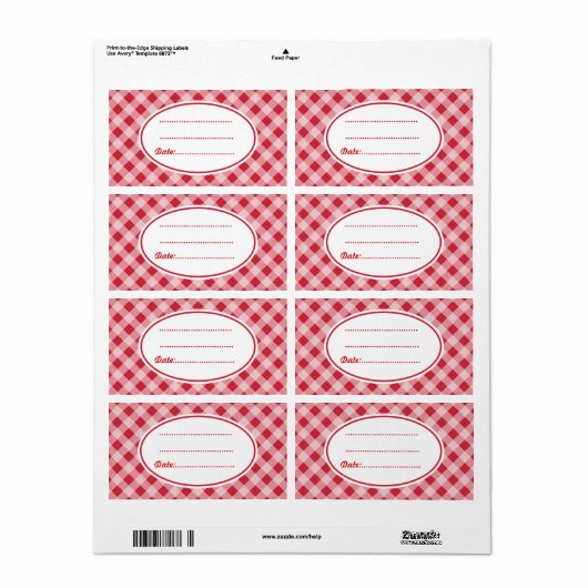 Custom Bold Red Kitchen Labels (Vorne)