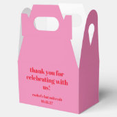 Custom Bold rosa Red Modern Bat Mitzvah Vielen Dan Geschenkschachtel (Geöffnet)