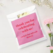 Custom Bold rosa Red Modern Bat Mitzvah Vielen Dan Geschenktütchen (Versiegelt)